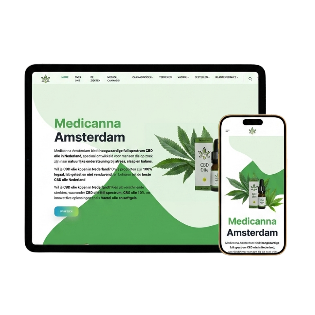 Medicanna responsive tablet and mobile website mockup